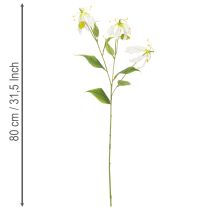 gjenstander Kunstig Gloriosa-blomst, hvit og gul, elegant blomstrende gren til dekorasjon, 80 cm, 3 stk.