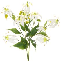 gjenstander Kunstig Gloriosa-blomst, hvit og gul, elegant blomstrende gren til dekorasjon, 80 cm, 3 stk.