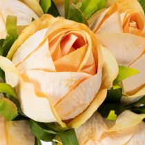 gjenstander Kunstig blomsterrosebukett, realistisk dekorasjon for oppholdsrom, 31 cm, 3 stk.