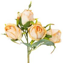 gjenstander Kunstig blomsterrosebukett, realistisk dekorasjon for oppholdsrom, 31 cm, 3 stk.