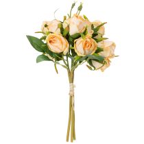 gjenstander Kunstig blomsterrosebukett, realistisk dekorasjon for oppholdsrom, 31 cm, 3 stk.