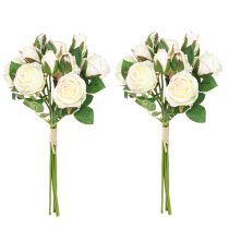 gjenstander Kunstige Roser Kunstige Blomster Bunch Cream 36cm 12stk