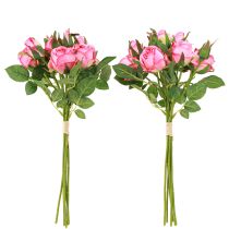 gjenstander Kunstige roser i en haug Kunstige blomster Rosa 36cm 12stk