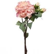 Kunstige roser blomst og knopper kunstig blomst rosa 57cm