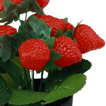 gjenstander Kunstig jordbærplante i potte kunstplante 19cm