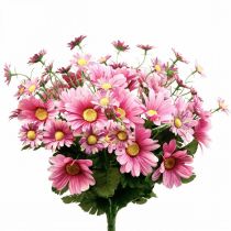 Kunstige tusenfryd bukett med kunstige blomster rosa 44cm