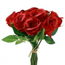Kunstige roser i en haug rød 30cm 10stk