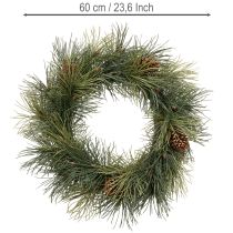 gjenstander Kunstig furukvistkrans med kongler 60 cm