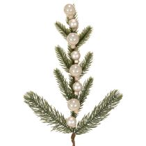 gjenstander Kunstig grangren med hvite mini julekuler, 46 cm, 2 stk.