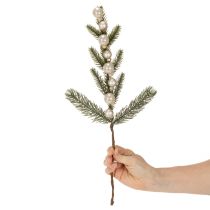 gjenstander Kunstig grangren med hvite mini julekuler, 46 cm, 2 stk.
