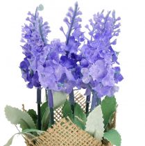 gjenstander Kunstig lavendel kunstig blomst lavendel i jutepose hvit/lilla/blå 17cm 5stk
