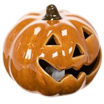 gjenstander Keramisk gresskar LED Halloween-dekorasjon liten 10 cm