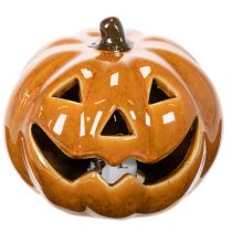 gjenstander Keramisk gresskar LED Halloween-dekorasjon liten 10 cm