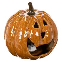 gjenstander Keramisk gresskar Halloween LED-dekorasjon 15 cm