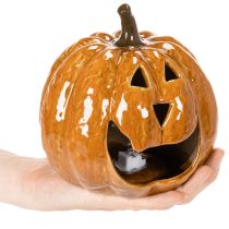gjenstander Keramisk gresskar Halloween LED-dekorasjon 15 cm
