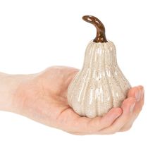 gjenstander Dekorativt keramisk gresskar, høstlig borddekorasjon, 12 cm