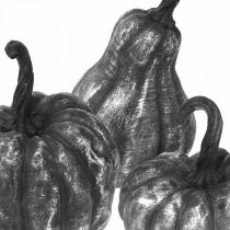 Dekorativt gresskar sølv, sort assortert H10,5 / 14,5 / 17,5 cm 3stk