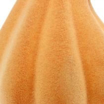 gjenstander Dekorativ gresskar buet oransje flokket Kunstig dekorativ gresskar 18cm