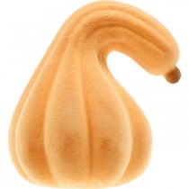 gjenstander Dekorativ gresskar buet oransje flokket Kunstig dekorativ gresskar 18cm