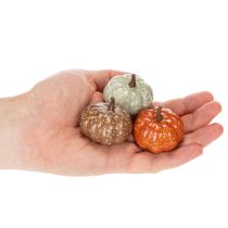 gjenstander Mini gresskardekorasjonssett, høst- og halloweendekorasjoner, assorterte farger, 4 cm, 24 deler
