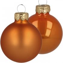 gjenstander Julekuler glass oransje kuler matt/blank Ø4cm 60p