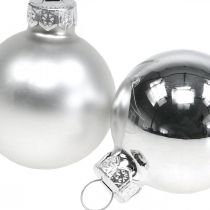 Julekuler glass sølvkule matt/blank Ø4cm 60p