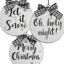 gjenstander Dekorativ oppheng juletrekule metall vintage Ø15cm 3 stk