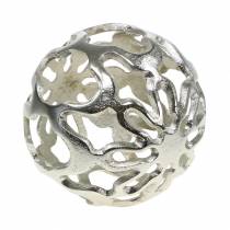 Dekorativ ball openwork metall sølv Ø15cm