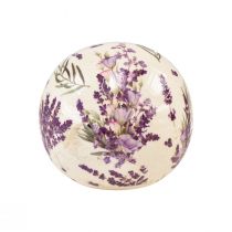 Keramikkkule liten lavendel keramisk dekor lilla krem Ø9,5cm