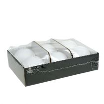 gjenstander Sett med 6 hvite 80 mm kulelys - dekorative vokslys for feiringer og en koselig atmosfære