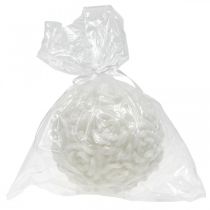 gjenstander Kulelys med rosemotiv, borddekorasjon til bryllup og bursdager, 10,5 cm, hvit