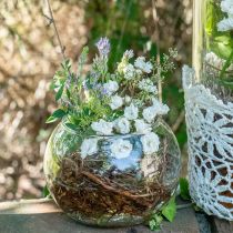 gjenstander Kulevase glass blomstervase rund glassdekor H10cm Ø11cm