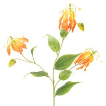 gjenstander Kunstig Gloriosa oransje blomst med lange stilker til vaser 80 cm 3 stk