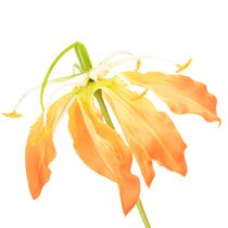gjenstander Kunstig Gloriosa oransje blomst med lange stilker til vaser 80 cm 3 stk