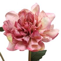 Kunstig blomst dahlia rosa blomst med knopp H57cm