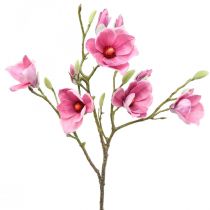 Kunstig blomst magnolia gren, magnolia rosa rosa 92cm