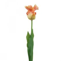 Kunstig blomst, papegøye tulipan appelsin, vårblomst 63cm