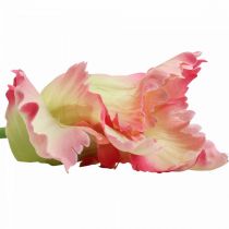 Kunstig blomst, papegøye tulipan rosa, vårblomst 63cm