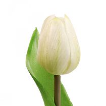 gjenstander Kunstig Tulipan Hvit Real Touch Vårblomst H21cm