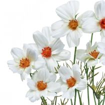 gjenstander Kunstige blomster Cosmea hvite silkeblomster H51cm 3 stk