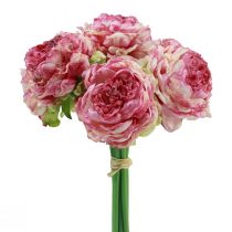 Kunstige Blomster Dekorasjon Kunstige Peoner Rosa Antikk 27cm 7stk