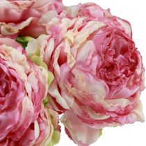 gjenstander Kunstige Blomster Dekorasjon Kunstige Peoner Rosa Antikk 27cm 7stk