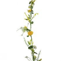Kunstige blomster dekorativ henger vår sommer gul hvit 150cm