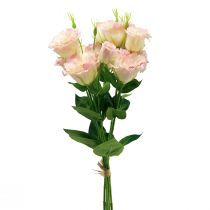 gjenstander Kunstige blomster Eustoma Lisianthus rosa krem 52cm 5stk