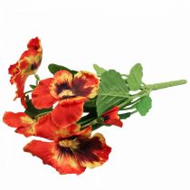 Kunstige blomster, silkeblomster, stemorsblomst oransje 29cm
