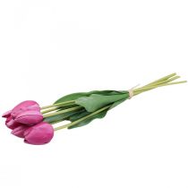 Kunstige blomster tulipan rosa, vårblomst L48cm bunt på 5