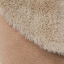 gjenstander Kunstpels dekorativ pels rund bordløper pelsteppe beige Ø38cm