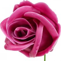 Kunstige roser fuchsia voks roser deco roser voks Ø6cm 18 stk