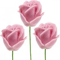 Kunstroser rosa voksroser deco roser voks Ø6cm 18p
