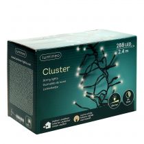 gjenstander LED lyskjede for utvendig 288er 2,4m sort/varm hvit